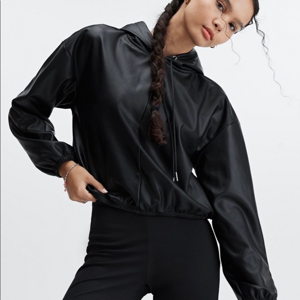 Fabletics Vegan Leather Hoodie size Small